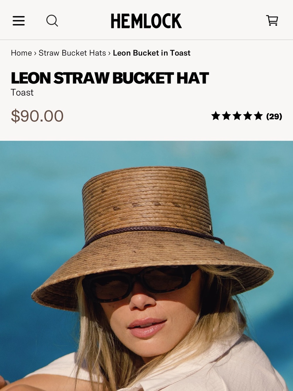 HEMLOCK Leon straw bucket hat